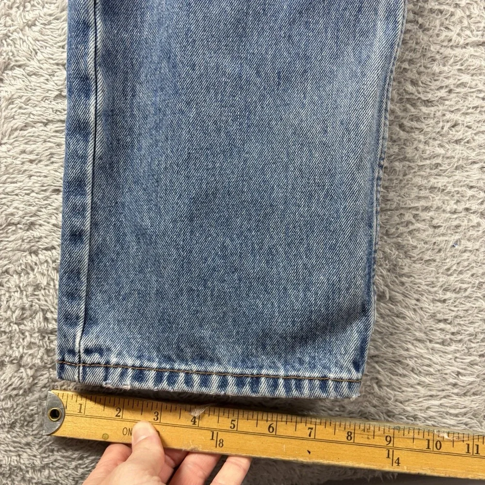 Levi 505 Jeans Mens 36x29 (Fits 36x28) Light Wash Faded Distress Leg Rip
